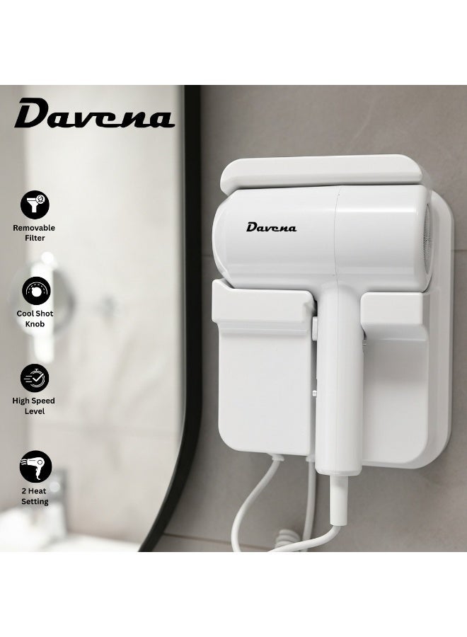 DAVENA Wall Mounted Hair Dryer – Hotel & Hospitality Model - Image 3